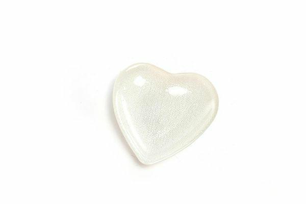 PIATTO IN VETRO CUORE COTTON 13,5CM COLORE MADREPERLA