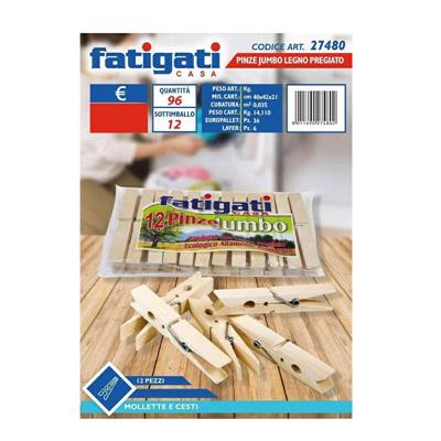 PINZA PER BUCATO JUMBO LEGNO CONF. 12 PZ