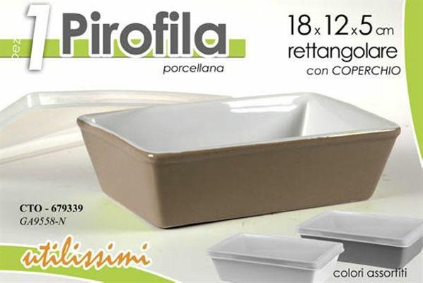 PIROFILA RETTANGOLARE IN PORCELLANA CON COPERCHIO 18X12X5CM