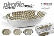 PIROFILA OVALE DA FORNO CON MANICI 29X16X6CM COLORI ASS.