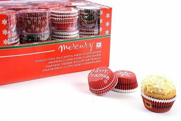 PIROTTINI PER CUPCAKE DI NATALE SET 75PZ DECORI ASS.