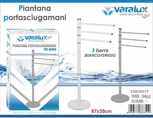 PORTA ASCIUGAMANI 3BARRE 87X35CM 2 COLORI ASS.