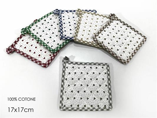 PRESINA COTONE 17 X 17 CM DECORO CUORI 6 ASS