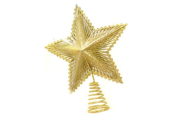 PUNTALE PER ALBERO STELLA GLITTER 23X20X5CM COLORE ORO