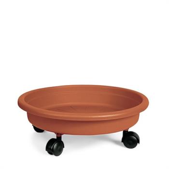 SOTTOVASO CON RUOTE 32 CM COLORE TERRACOTTA