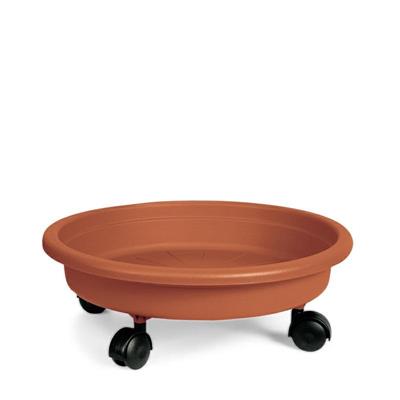 SOTTOVASO CON RUOTE 36 CM COLORE TERRACOTTA