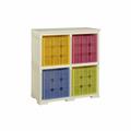 SCAFFALE CUBO CON 4 CONTENITORI COLORE ANGORA 79X41XH85,5CM