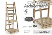 SCAFFALE LEGNO 4 RIPIANI 41 X 35 X 116 CM NATURALE