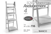 SCAFFALE LEGNO 4 RIPIANI 41 X 35 X 116 CM BIANCO