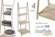 SCAFFALE LEGNO 4 RIPIANI 42 X 43 X 134 CM