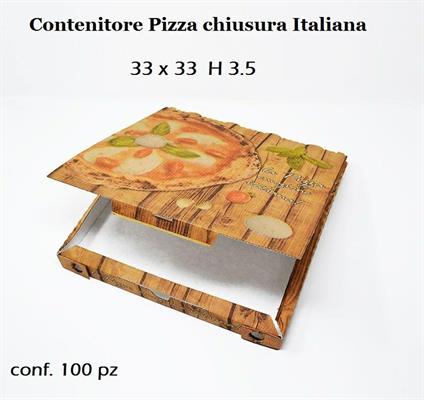 SCATOLA PIZZA 33X33XH3,5CM ITALIA AVANA CONF.100PZ