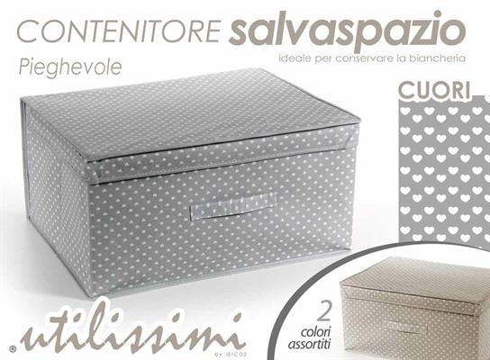 SCATOLA TNT CUORI 60X40X30CM COLORI ASS.