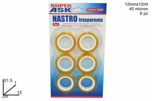 NASTRO TRASPARENTE 12MMX12M