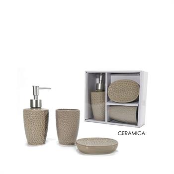 SET DA BAGNO 3 PZ COLORE BEIGE