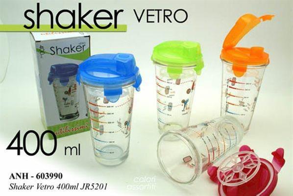 SHAKER IN VETRO 400ML COLORI ASS.