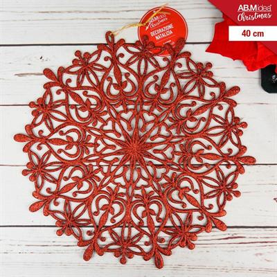 SOTTOPIATTO DECORAZIONE NATALIZIA 40CM COLORE ROSSO