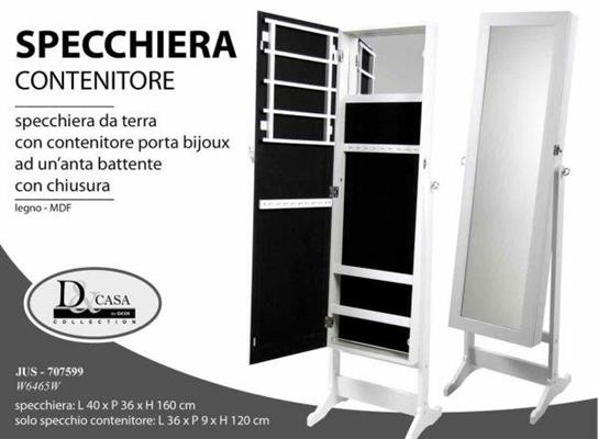 SPECCHIO CONTENITORE IN LEGNO 40X36XH160CM