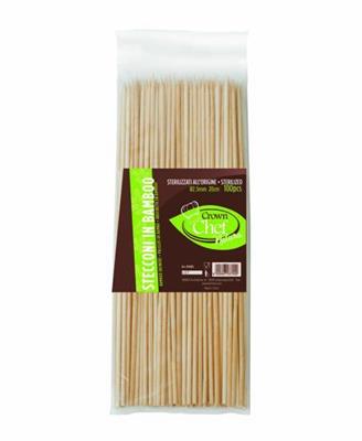 SPIEDINI BAMBOO 20CM D.2,5 CROWN CHEF CONF.100PZ ART. 070002