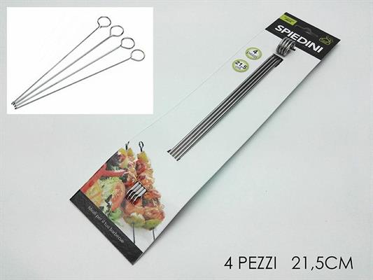 SPIEDINI ACCIAIO 21,5CM CONF. 4PZ