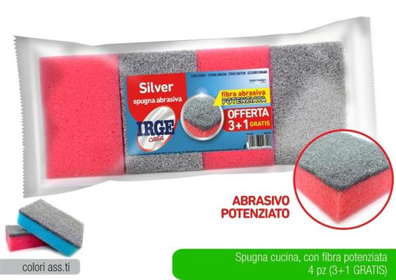 SPUGNA ABRASIVA SILVER CONF.4PZ