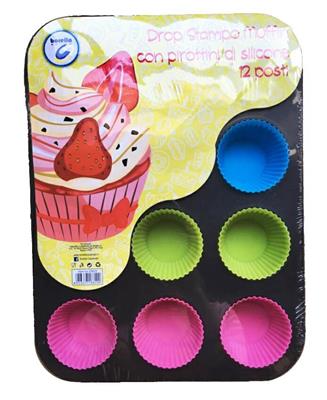 STAMPO MUFFIN 12 POSTI CON SILICONE