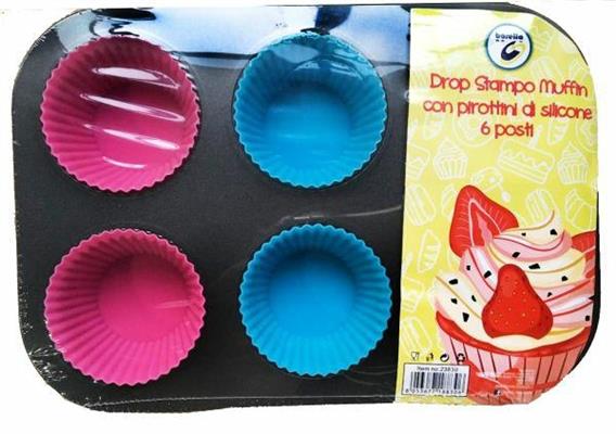 STAMPO MUFFIN 6 POSTI CON SILICONE