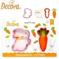 STAMPO TAGLIAPASTA PLASTICA CONIGLIO E CAROTA 7 CM SET 2 PZ