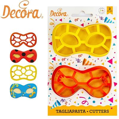 STAMPO TAGLIAPASTA PLASTICA MASCHERA CARNIVAL SET 2 PZ 10X5