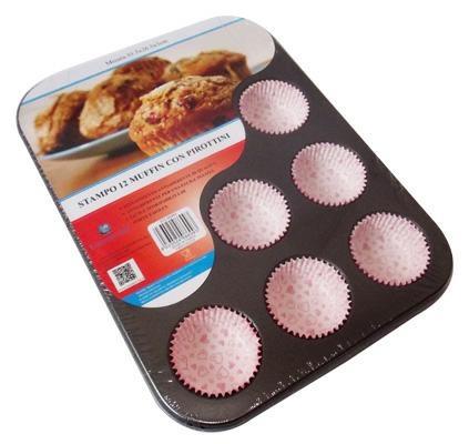 STAMPO 12 MUFFIN CON PIROTTINI 35,5X26,5 CM