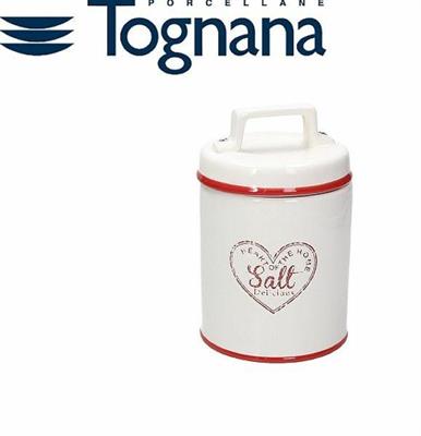 BARATTOLO SALE IN CERAMICA CON COPERCHIO 17CM LOVE JAR