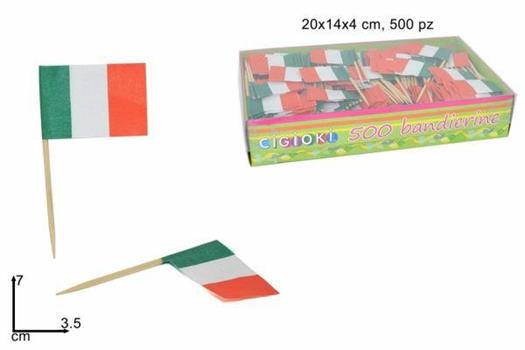 STUZZICADENTI BOX 500PZ BANDIERINE TRICOLORE