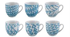 TAZZA CAFFE' SENZA PIATTINO CONF. 6 PZ ZARZIS BLUE