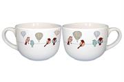 TAZZA JUMBO DECORO MONGOLFIERE D. 11,3 X H8 CM