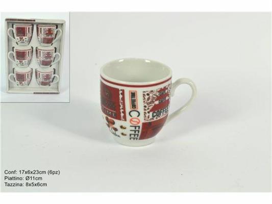 TAZZA CAFFE' DECORO COFFEE CONF. 6PZ