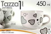 TAZZA DA COLAZIONE CUORE MIO 450ML DECORI ASS.