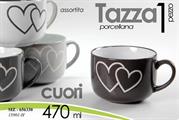 TAZZA DA COLAZIONE CUORE 470ML COLORI ASS.