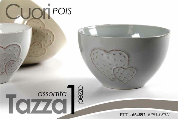 TAZZA COLAZIONE BOLO 2CUORI COLORI ASS.