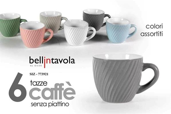 TAZZA CAFFE' 100ML 5,5CM SENZA PIATTINO CONF. 6PZ