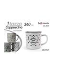 TAZZA CERAMICA CAPPUCCINO 340 ML COLORI ASS