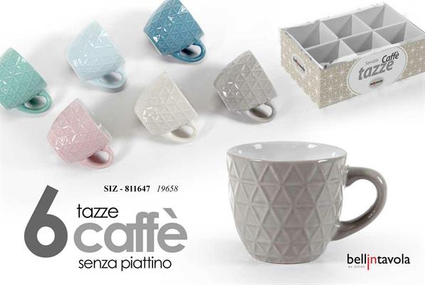 TAZZA CAFFE' 90CC CONF.6PZ SENZA PIATTINO