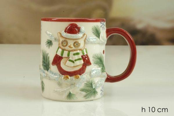 TAZZA CIVETTA NATALE H10CM