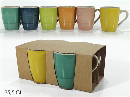 TAZZA MUG 35,5 CL COLORI ASS CONF. 4 PZ