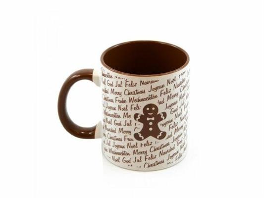 TAZZA MUG SCRITTA OMINO BISCOTTINO MARRONE 320ML