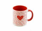 TAZZA MUG SCRITTA CUORE ROSSO 320ML