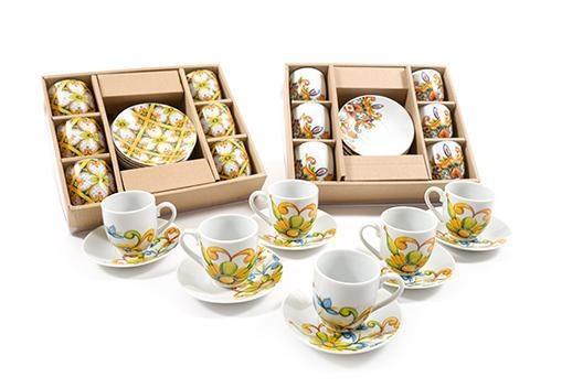 TAZZINA CAFFE' CON PIATTINO SET 6 PZ