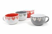 TAZZA JUMBO CUORE 13,5X17XH9CM COLORI ASS.