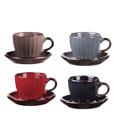 TAZZA CAFFE' CERAMICA SALLY CON PIATTINO CONF.4 PZ 4 COLORI