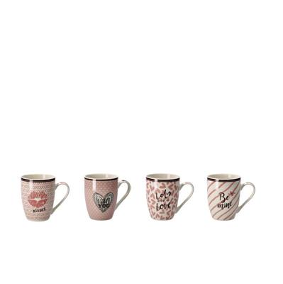 TAZZA PORCELLANA MUG D. 8 X H10,5 CM 4 DECORI ASS