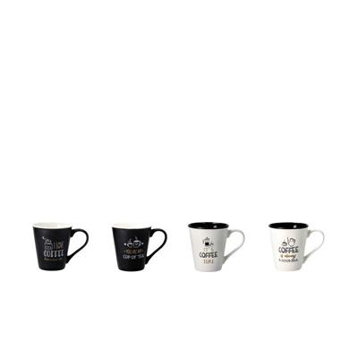 TAZZA PORCELLANA MUG D. 9 X H10 CM 4 DECORI ASS