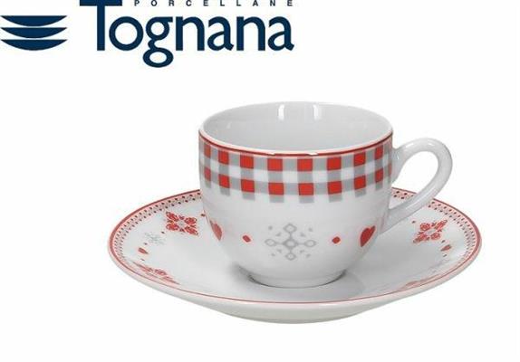 TAZZA CAFFE' CON PIATTINO CONF. 6PZ OLIMPIA VICHY RED